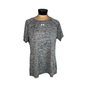 Under Armour Womens Twisted Tech Locker Tee In Space Dyed Black Size L
